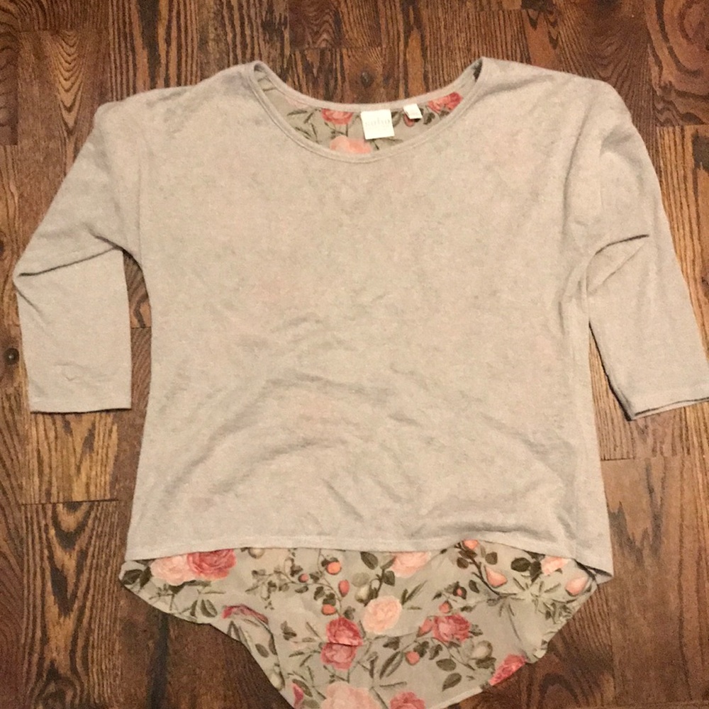 1/2 length sleeve grey sweater